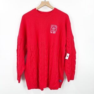 Disney Parks Red Cable Knit Cotton Sweater Spirit Jersey